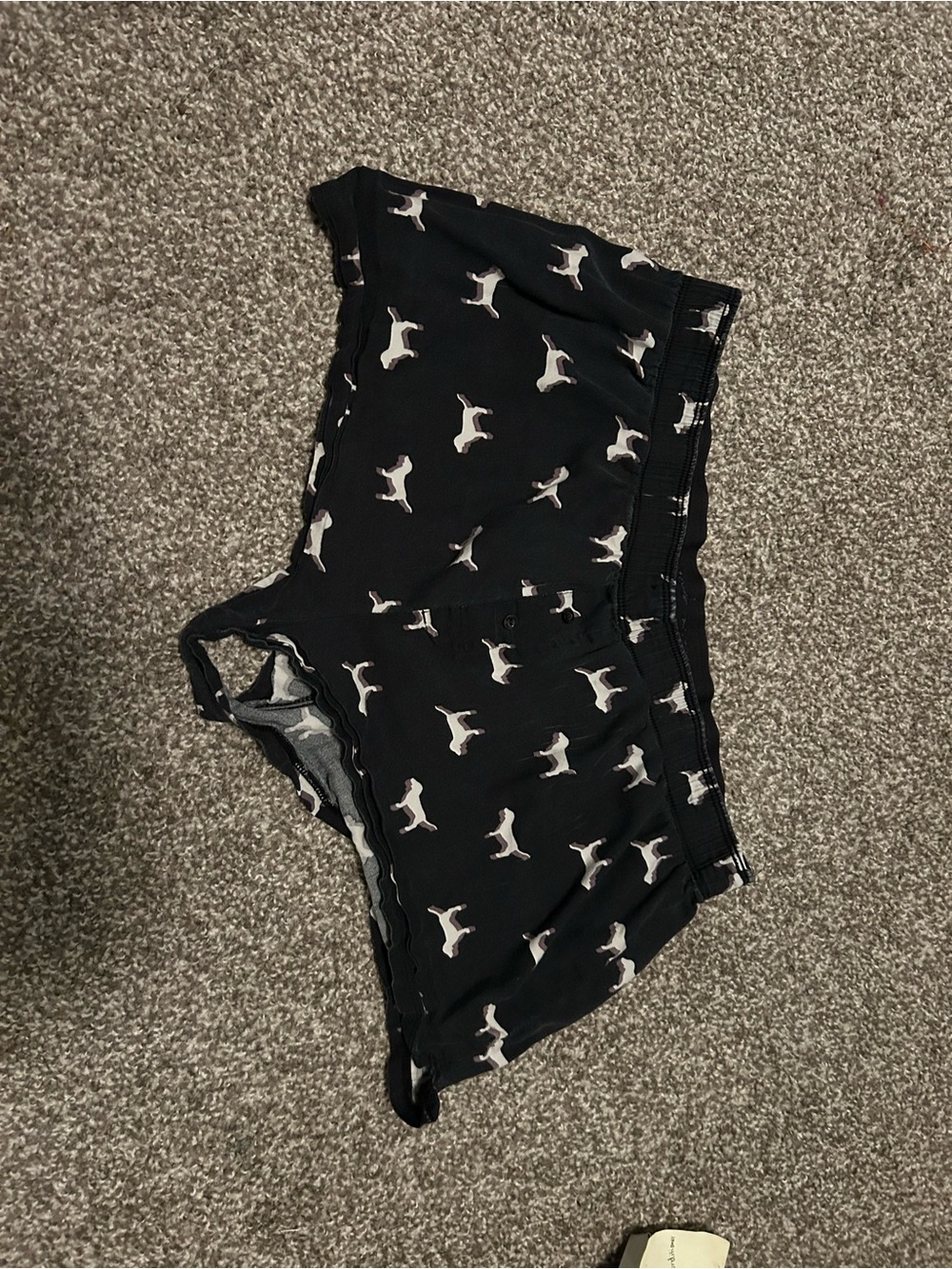 PINK Victoria's Secret Black and Gray Dog Print Briefs